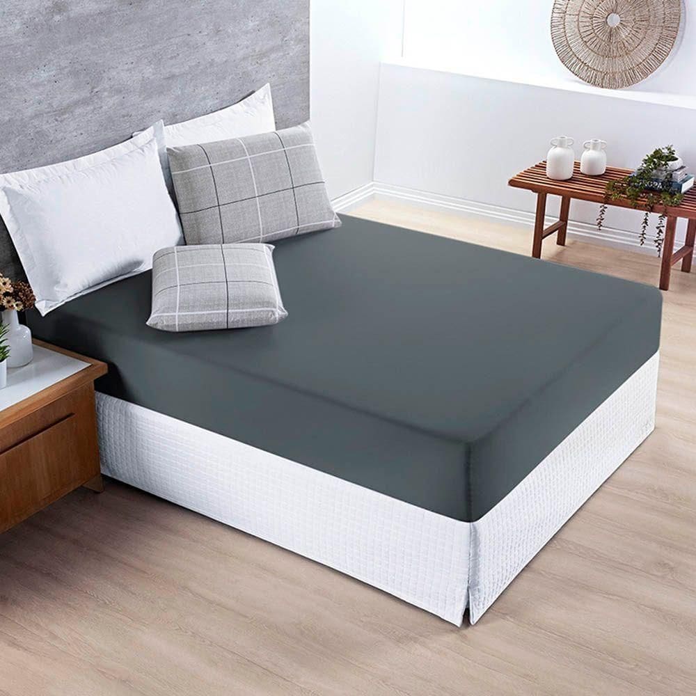 Jogo De Lençol Júlia Solteiro 2 Peças Micropercal 200 Fios - Dallas Quadriculado - 100% Poliéster