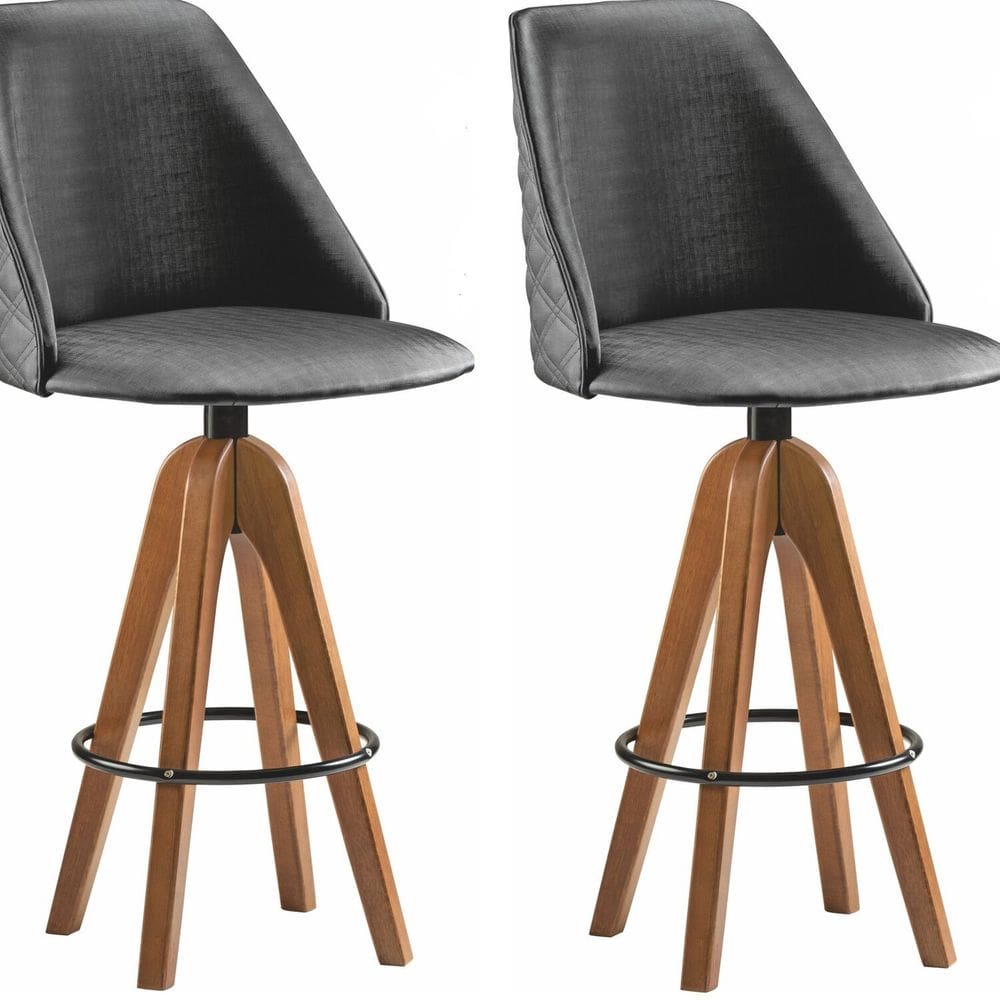 Conjunto 2 Banquetas Tecido Único 2240 Bg Base 2 Colm Adhara Amêndoa/Preto