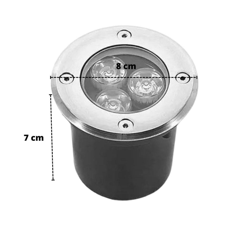 3 Balizadores Spot Blindado Led Smd 3W Branco Quente Bivolt