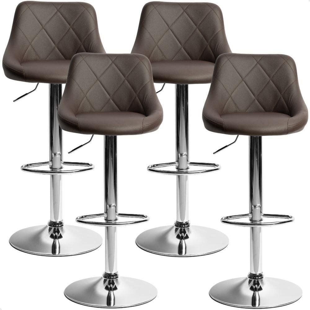 Kit 04 Banqueta Alta Giratória Milano Cozinha Americana Bar Marrom Café