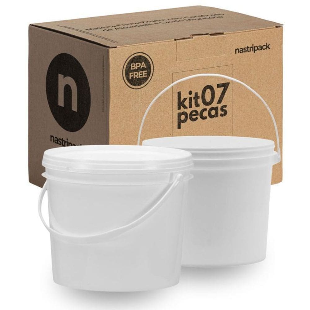 Balde Para Estocar Verniz 1.8L Branco 7 Pçs