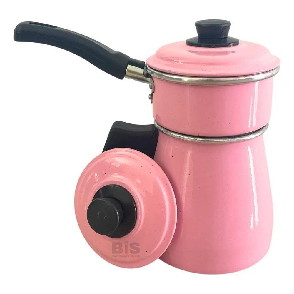 Mini Cuscuzeira Rosa Individual E Cozi Vapore Porção Única