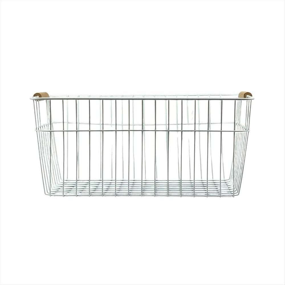 Cesto Organizador Multiuso Grande Branco Alça Porta Objetos