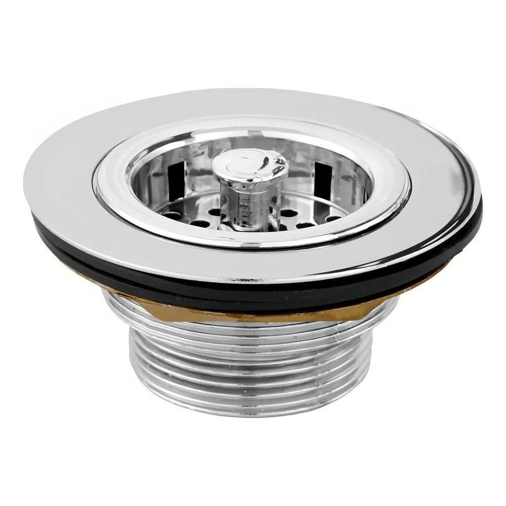 Válvula De Pia Cozinha Americana Escoamento Metal Cr 3.1/2 A