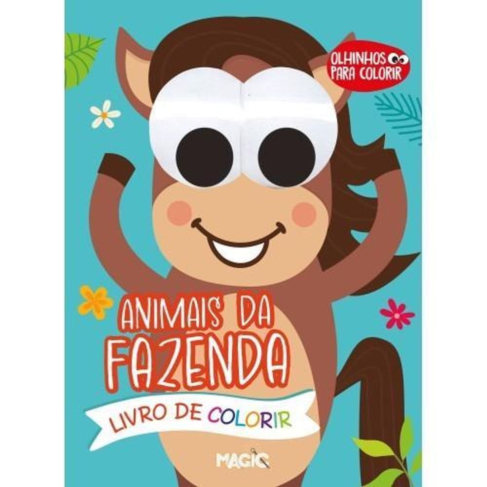 Livro Animais Da Fazenda - Olhinhos Para Colorir -Magic Kids
