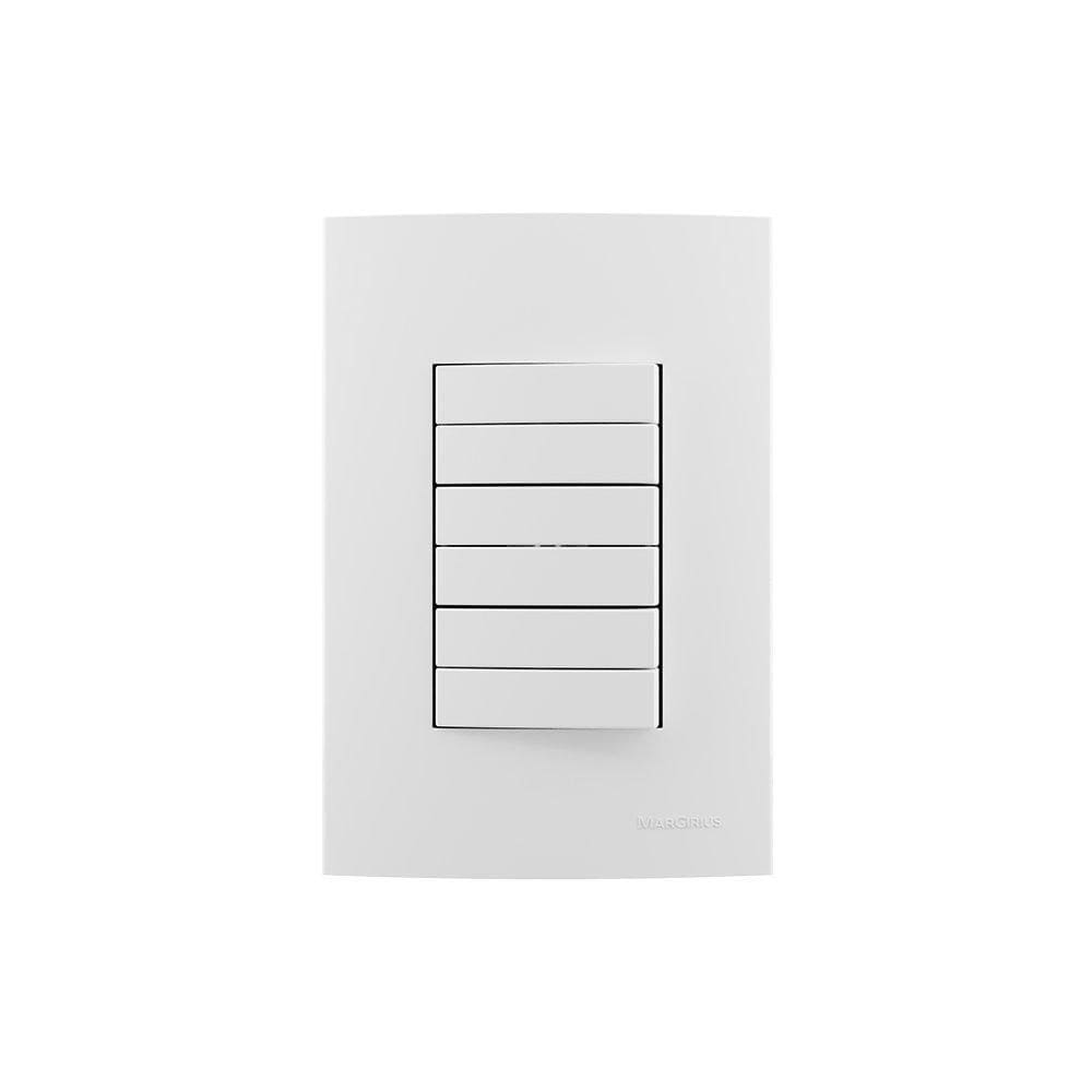 Interruptor Duplo Triplo 10A Margirius Sleek Com Placa 4X2