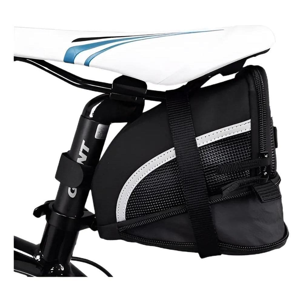 Bolsa De Selim Para Bike C/Refletor E Zíper Expansivel Top