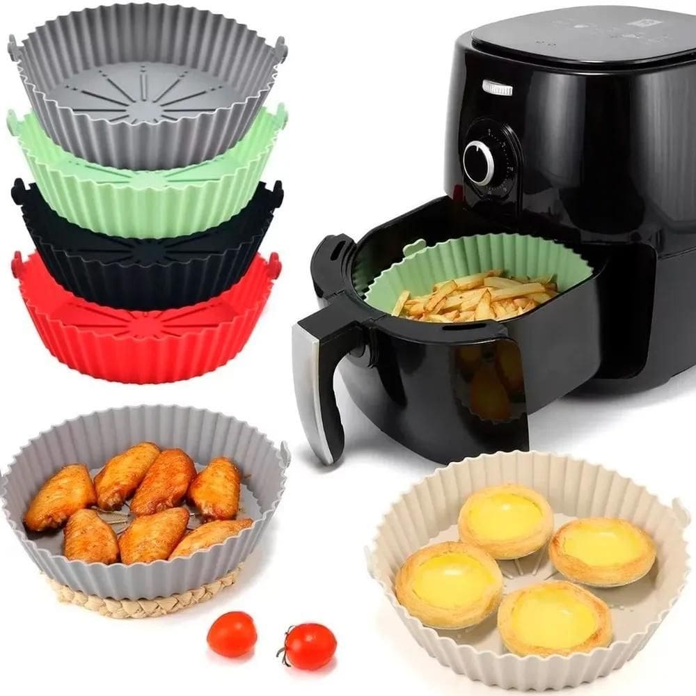 Cesto Forma De Silicone Airfryer Protetor Antiaderente Prati