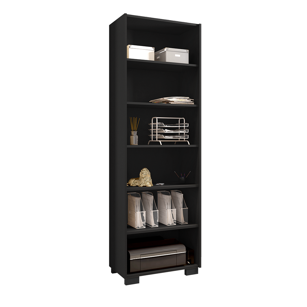 Livreiro Office com 5 Prateleira - Preto Móveis Leão