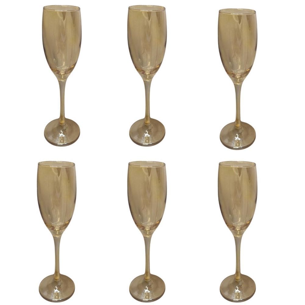 Conjunto 6 Taças Âmbar Champanhe 190 Ml Nadir