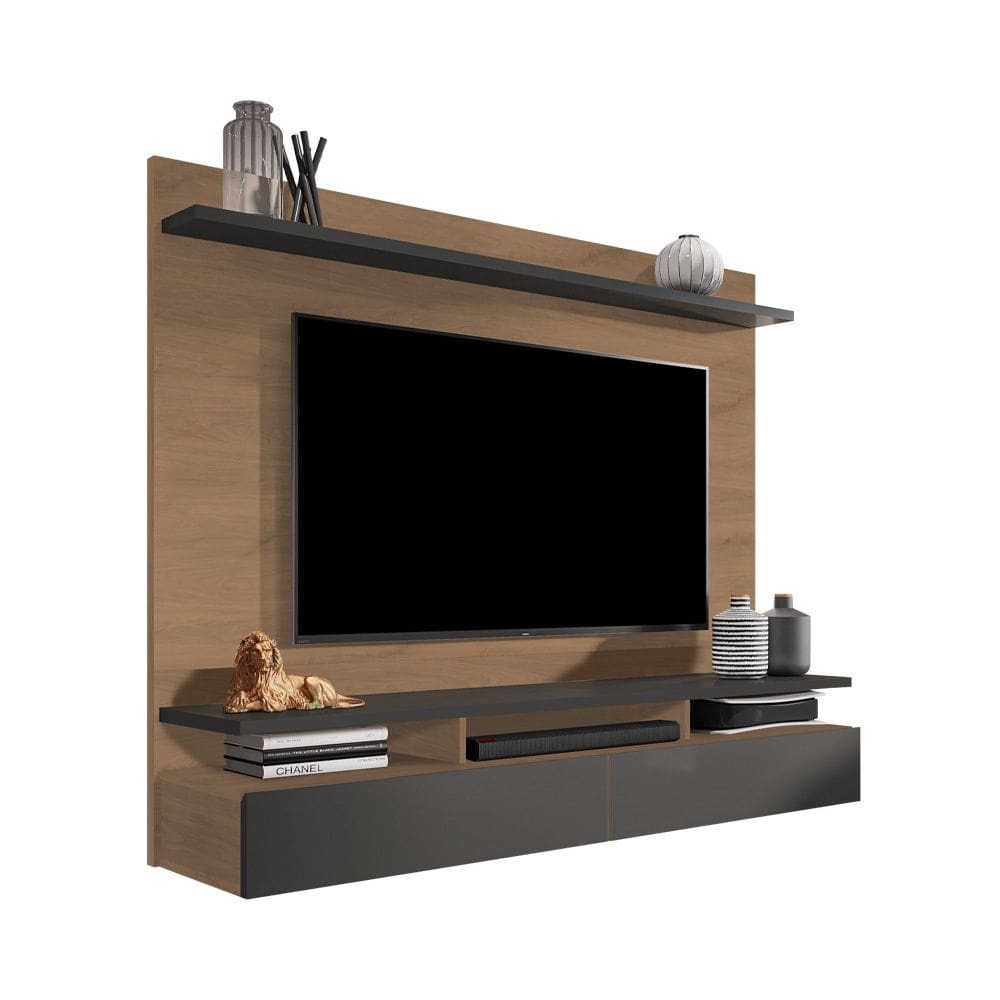 Home Suspenso Noruega 162m Para TV Até 55 Polegadas - Nature/Cinza  Móveis Leão