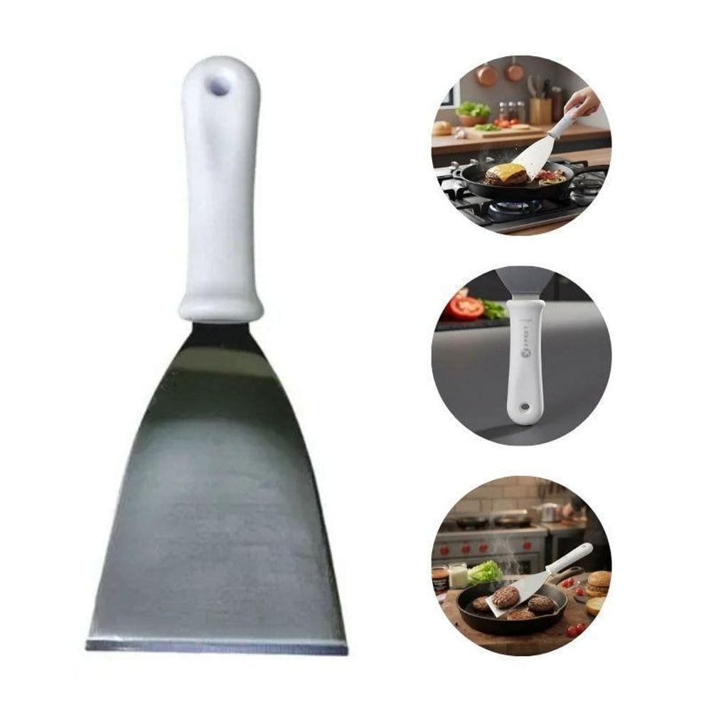 Espátula Reta 5`` Inox 23,5Cm Hamburguer Carnes E Grelhados