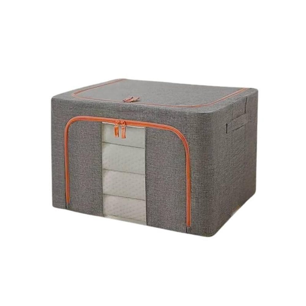 Caixa Organizadora De Roupas Cinza Empilhável Dobrável
