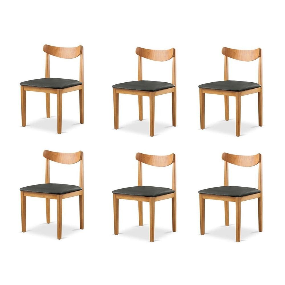 Kit 6 Cadeiras Sala de Jantar Aurora Preto/ Marrom