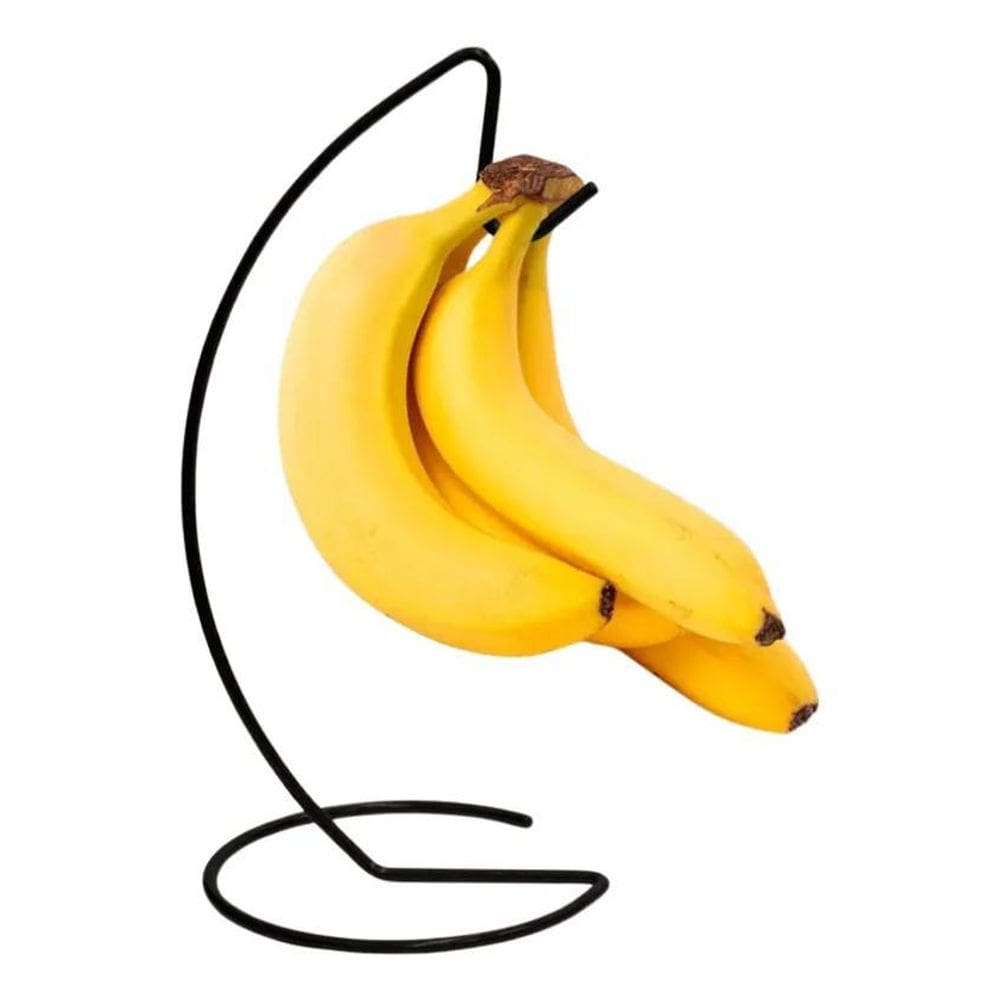 2X Suporte Cacho De Bananas Acessórios Preto Fruteira Cozinh