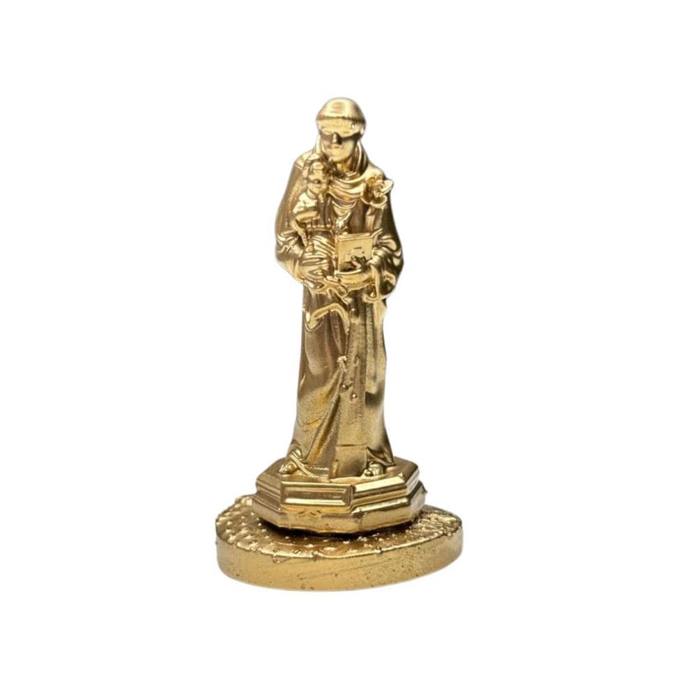 Miniatura Religiosa Santos E Arcanjos Resina 3D Dourada 5 Cm