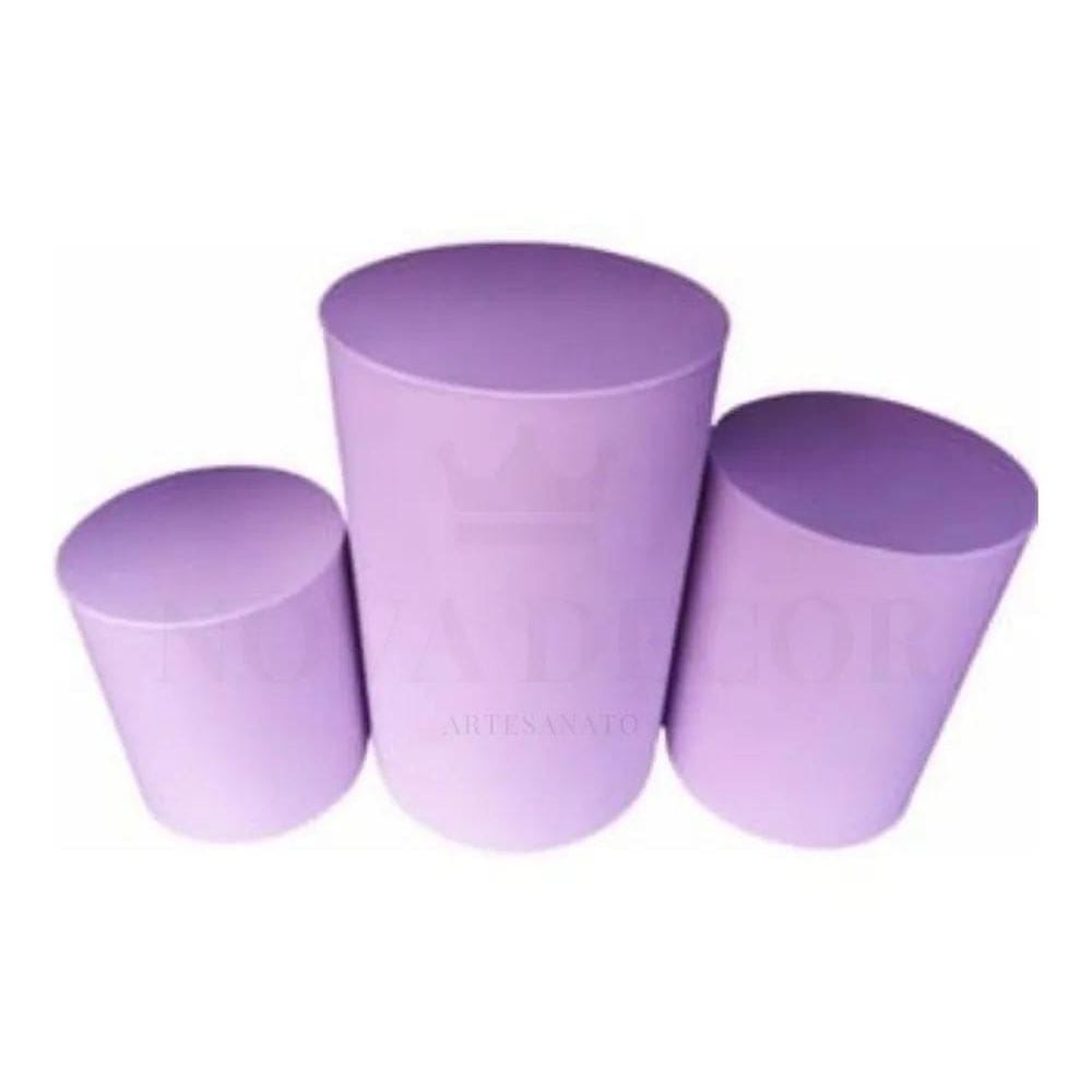 Trio De Capas Para Mesa Cilindros Varias Co Trio Lilas