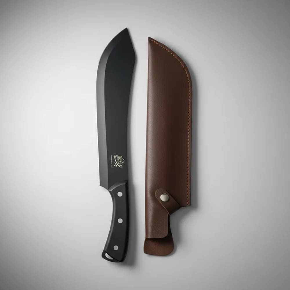 Faca Aço Cozinha Carne Churrasco Black Lâmina Preta 9,5”