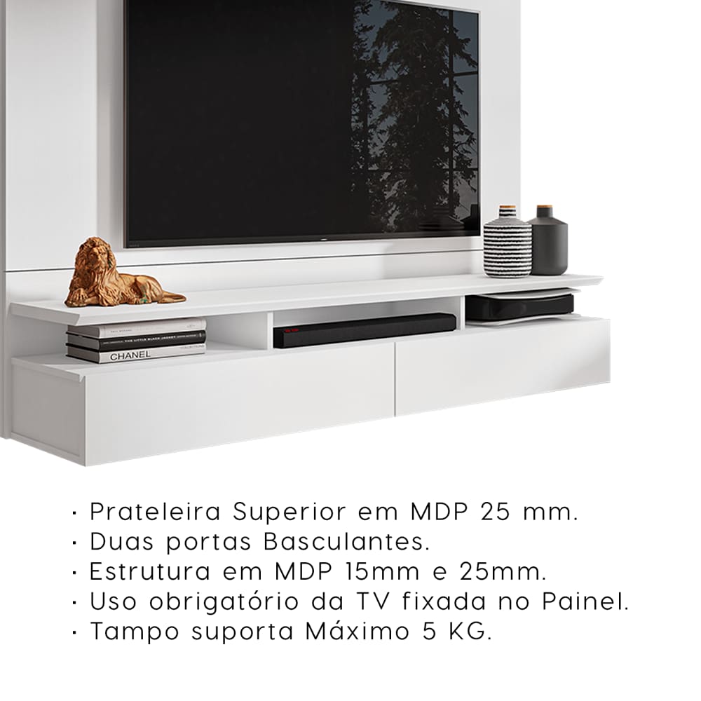Home Suspenso Noruega 162m Para TV Até 55 Polegadas - Branco Móveis Leão