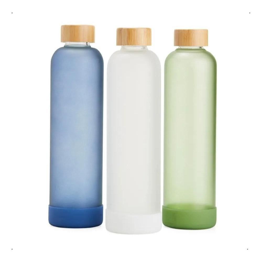 10X Garrafa Squeeze De Vidro Água Chá Suco 1 Litro Tampa Ba