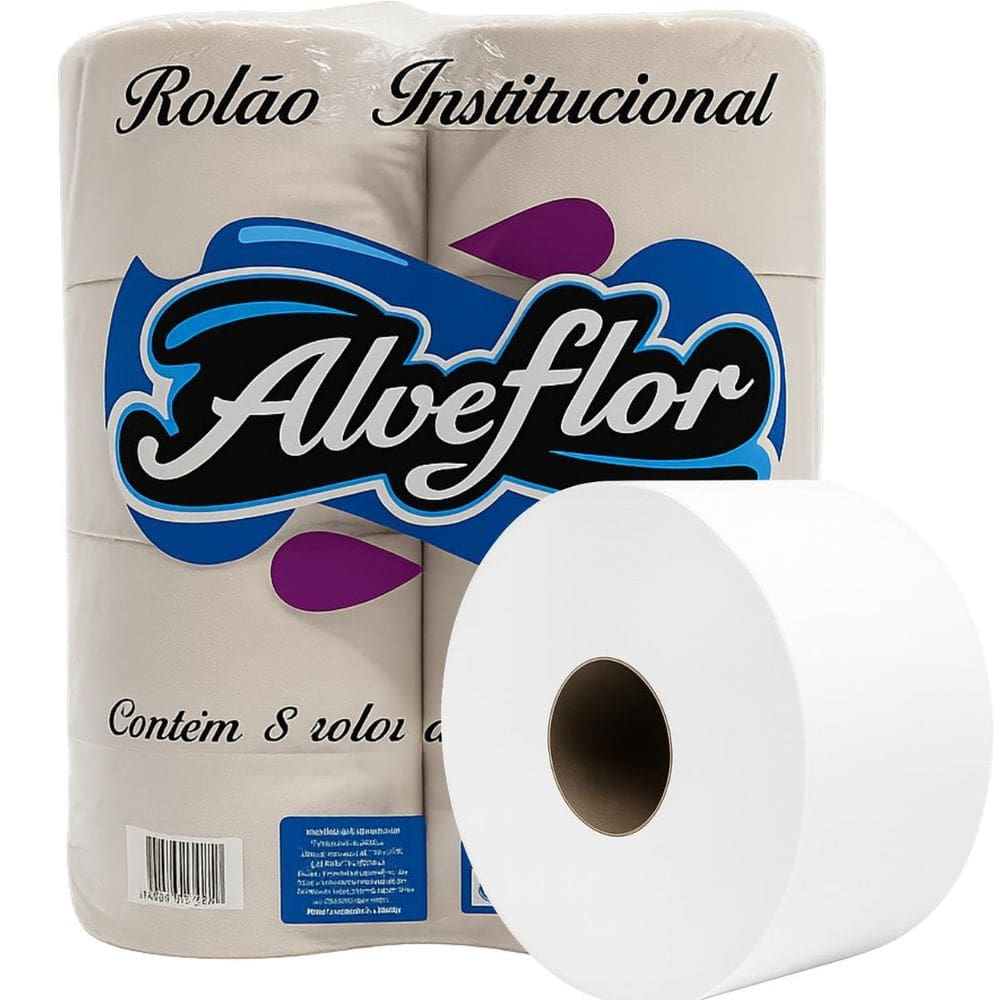 Papel Higiênico Rolão Institucional Alveflor 600Mts