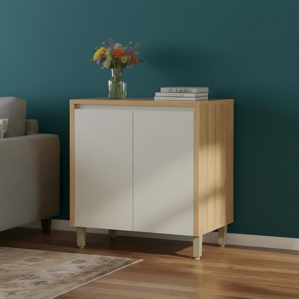 Balcão Cozinha Pequeno 2 Portas 80cm Jequitibá/gris