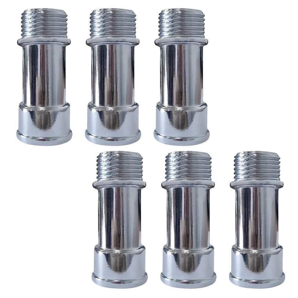 Kit 6 Extensão Para Torneira Média 1/2`` 58Mm Metal Cromado