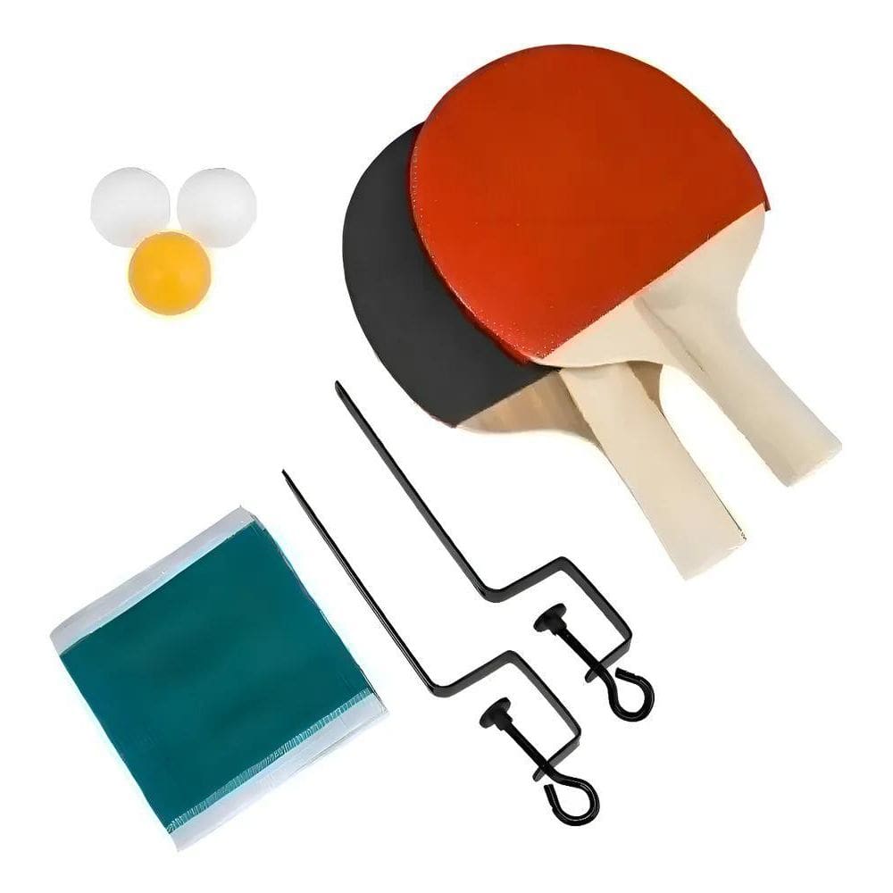 Conjunto Ping Pong Tênis De Mesa Raquetes Bolinhas Rede Cor