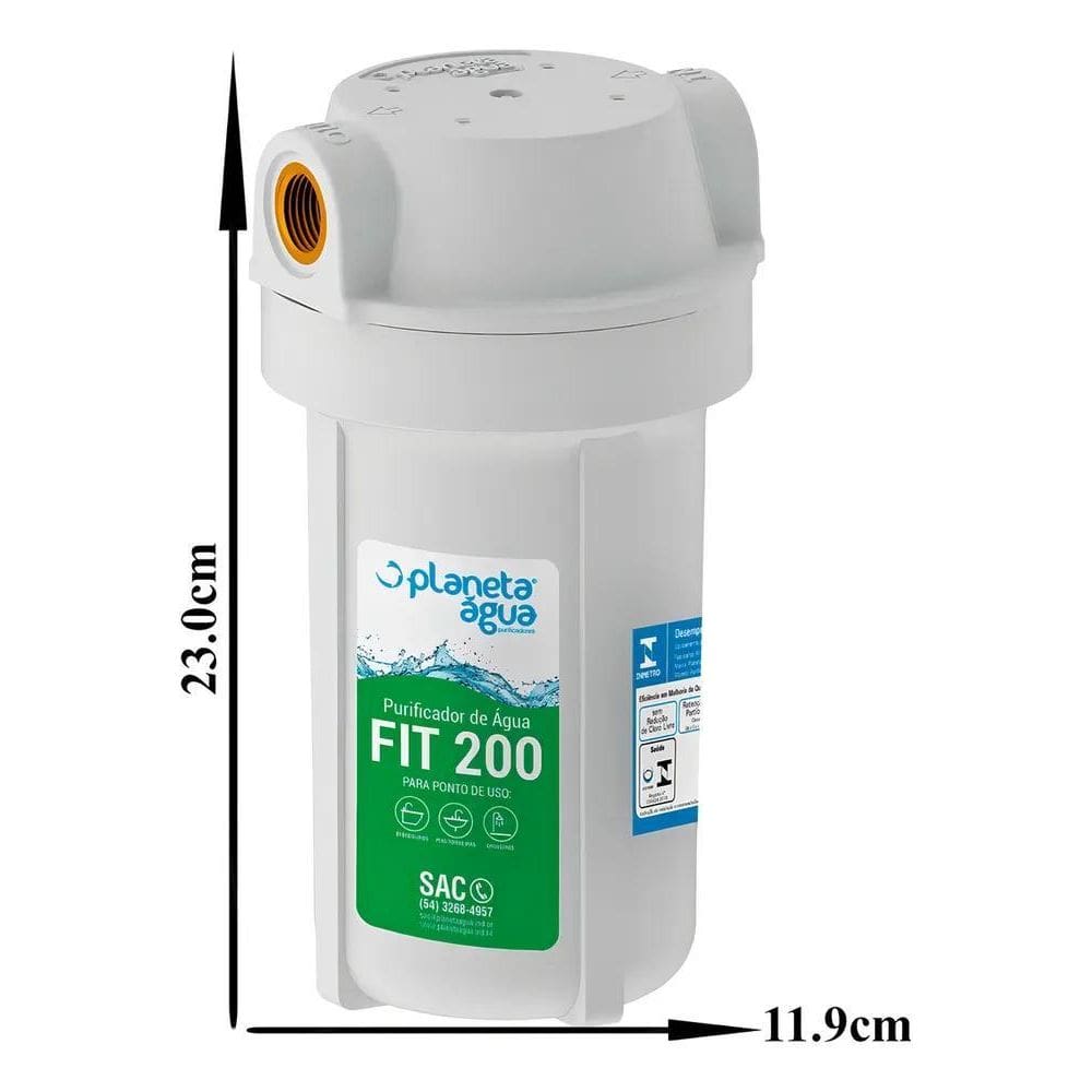 2X Purificador De Água Filtro Planeta Água Fit 200 Rosca 1/2