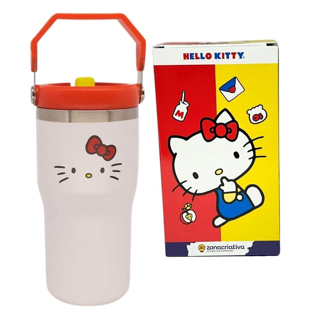 Copo Térmico Tumbler Hanger 650Ml Hello Kitty Zona Criativa