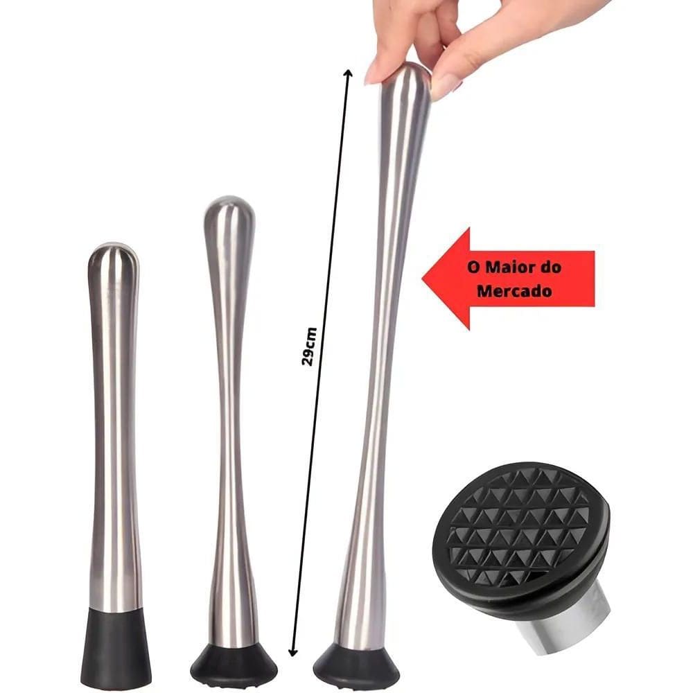 Socador Caipirinha Drink Amassador Macerador Grande 29Cm Cor