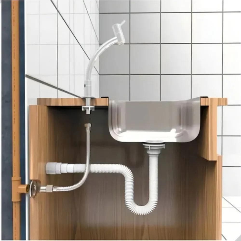 Engate Flexível Rápido Mangueira Rabicho 60Cm Inox Trançado