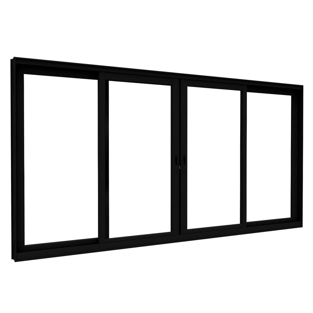 Janela de Alumino de Correr Central 4 Folhas 100x200cm Lucasa Eccellente Preto