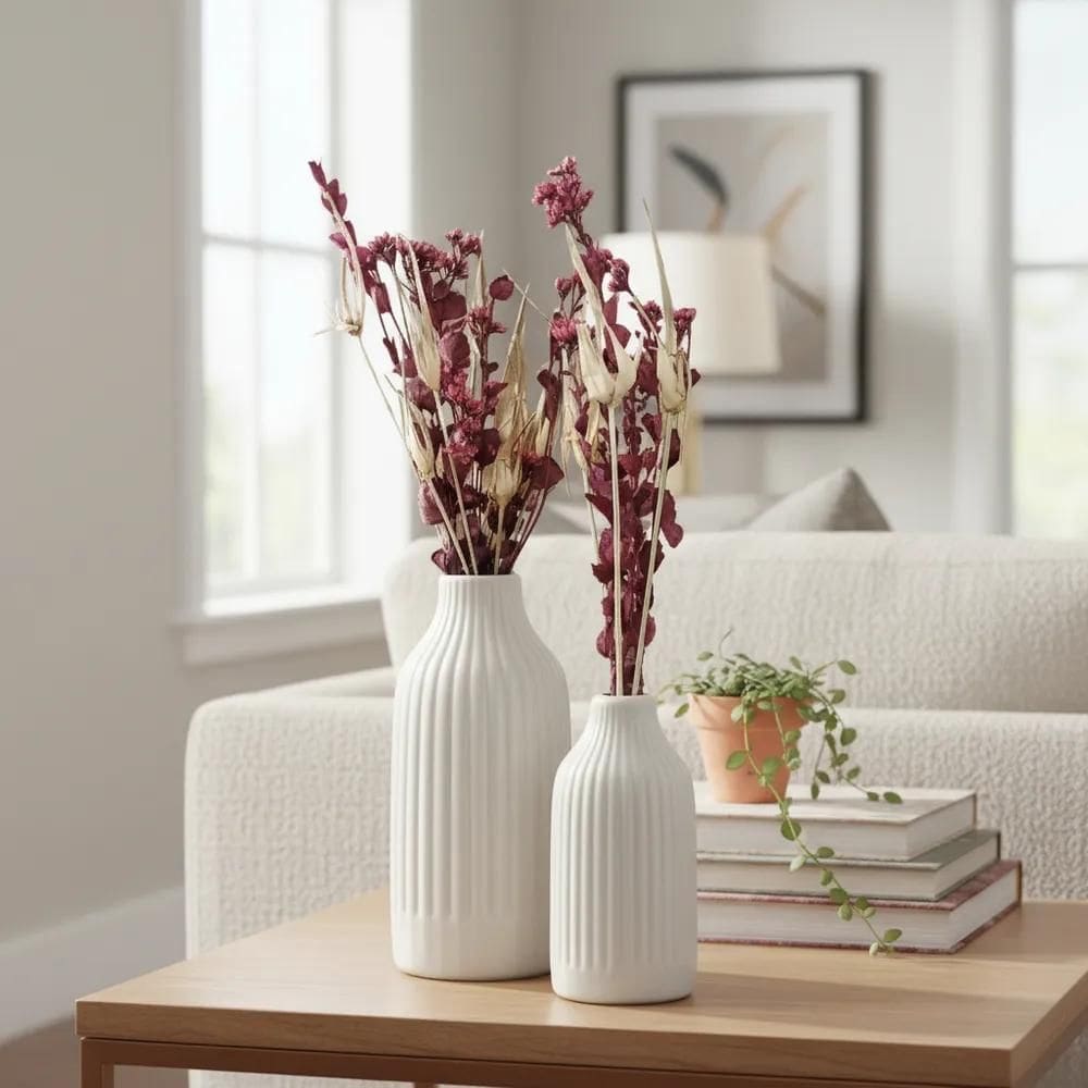 Dupla De Vasos Decorativos Em Ceramica Decoração Sala Ninho