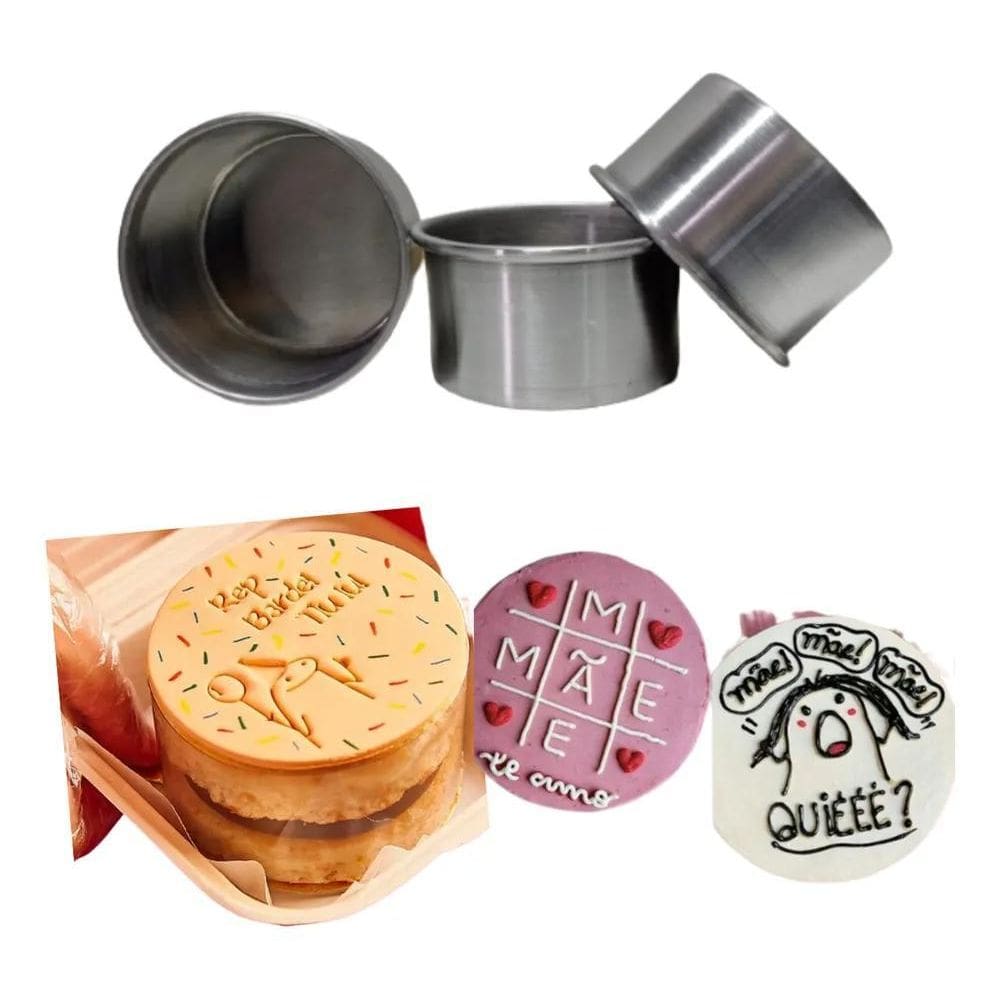 Kit 10 Formas Bento Cake Fundo Fixo 8X5Cm Alumínio