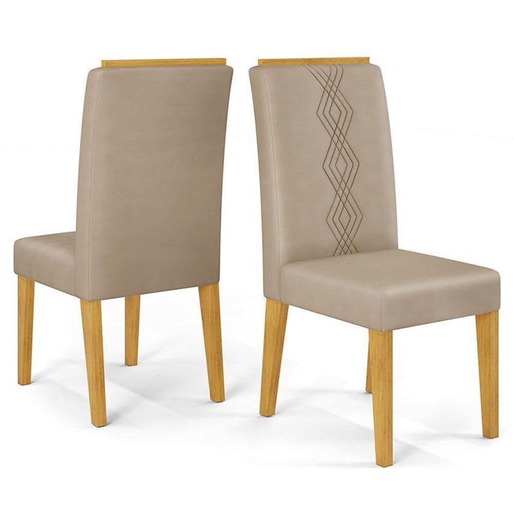 Cadeira Para Mesa De Jantar Yasmin Kit 2 Peças Cedro Veludo Kraft – Dj Móveis