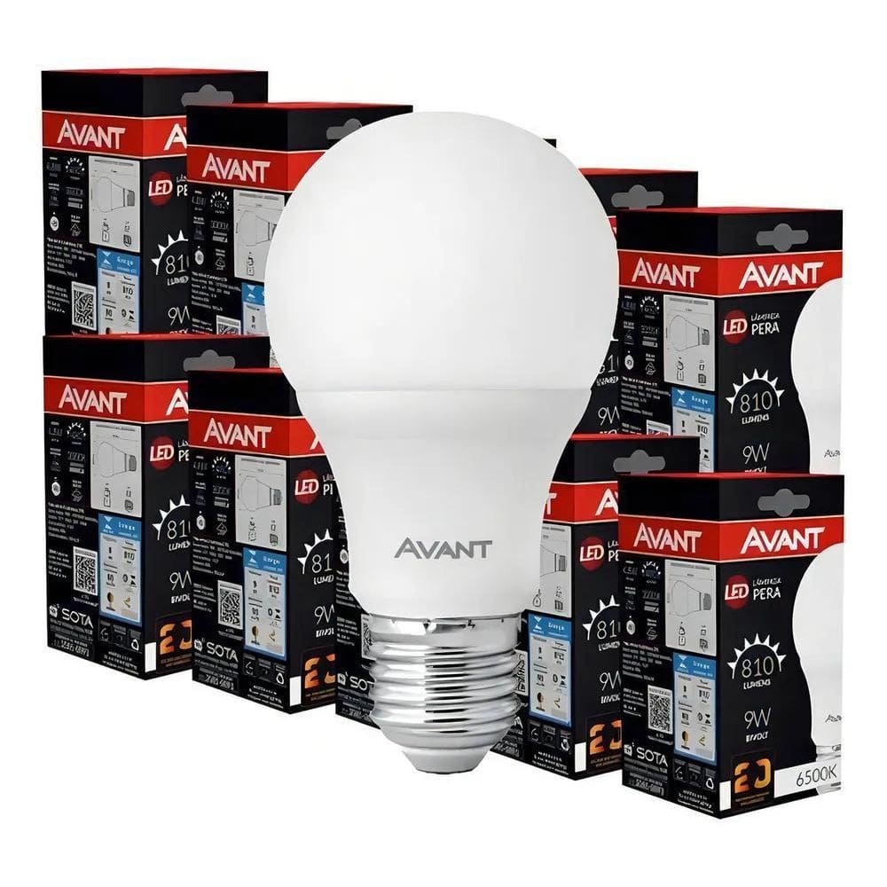 10X Kit 10 Lâmpada Led 9W Bulbo E27 6500K Branco Frio Casa