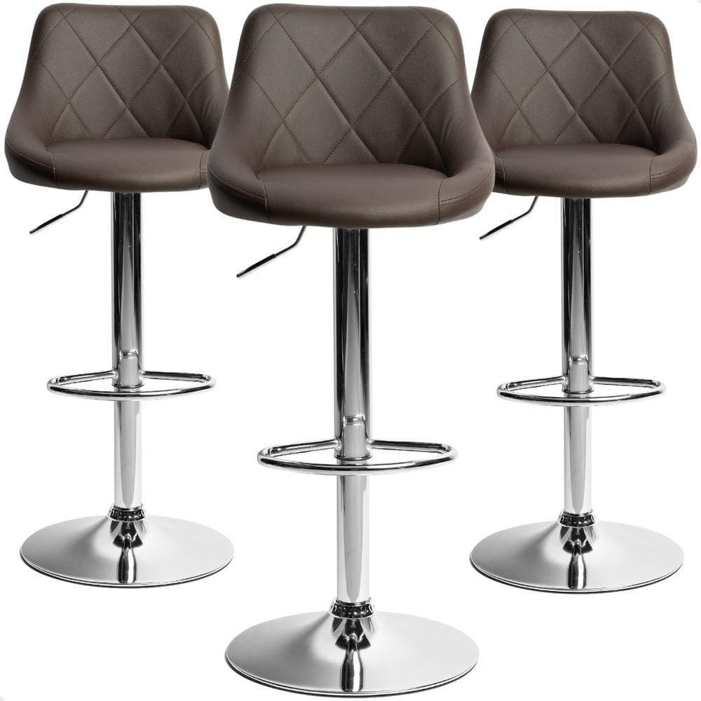 Banqueta Alta Giratória Milano Cozinha Americana Bar Kit 03 Marrom Café