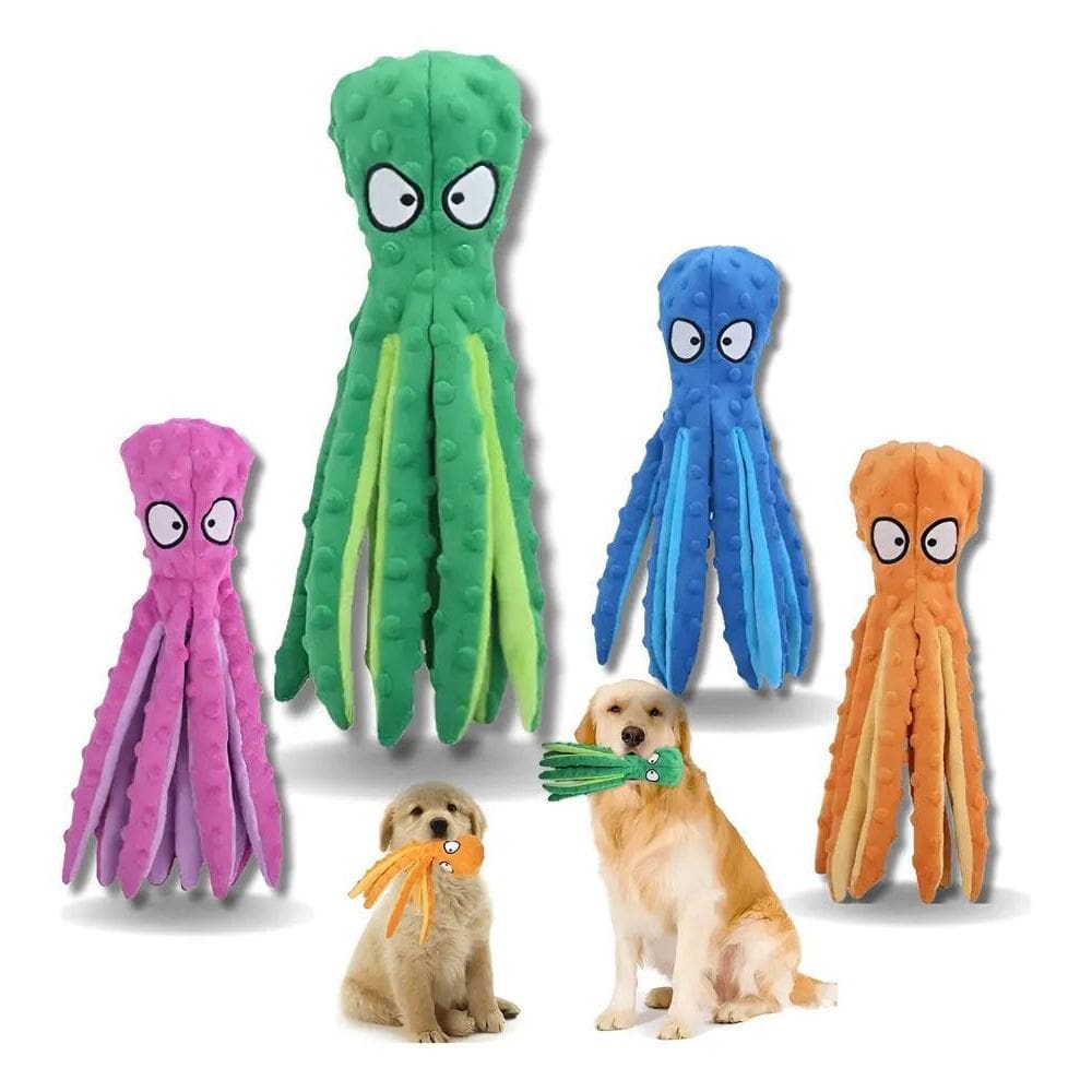 Brinquedo Pet Pelúcia Cães Polvo Amigo Octopus Com Som Verde