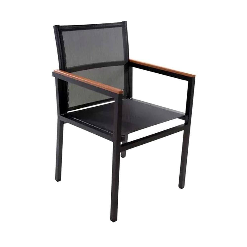 Cadeira Diamante De Alumínio Tela Sling Hotel Piscina Jardim