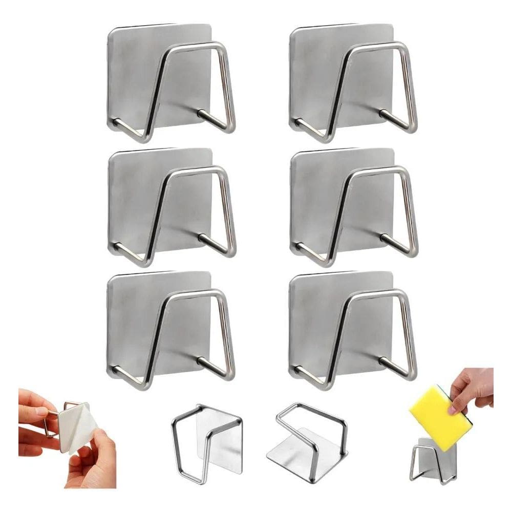 6 Suporte Porta Esponja Bucha Pia Aço Inox Organizador Buchi