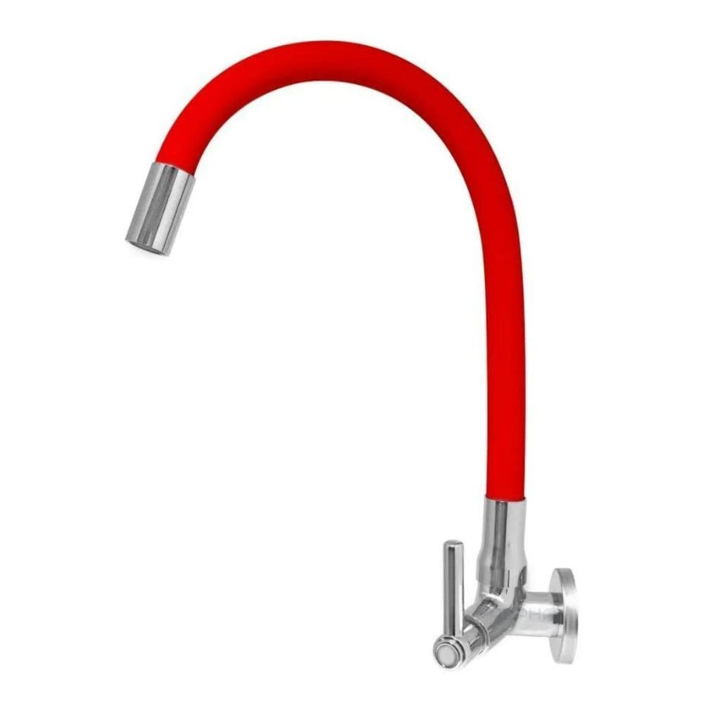 Torneira Cozinha Parede Flexível Gourmet Colorida V Vermel