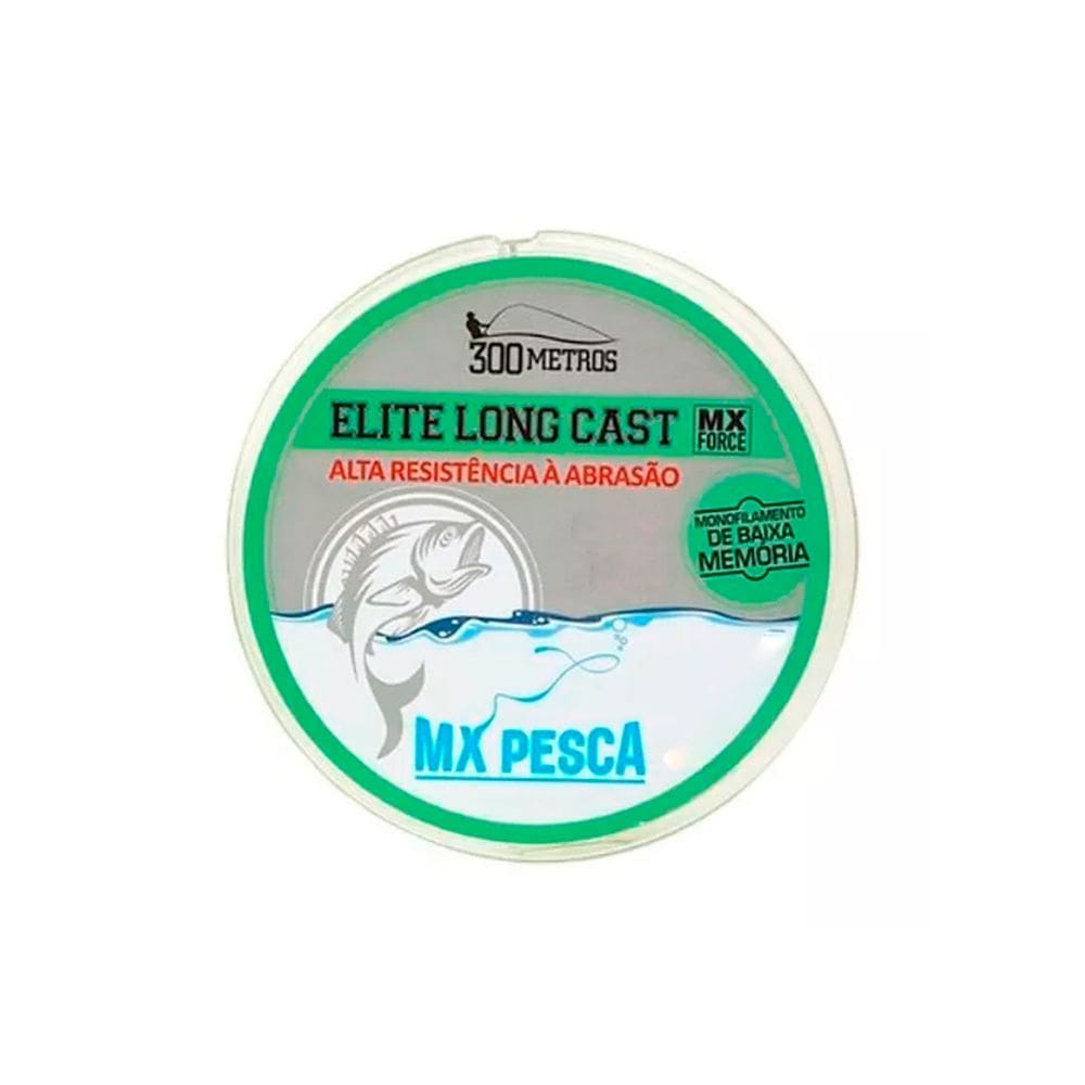 Linha MX Pesca MX Elite Long Cast 300m Monofilamento Verde 0.23mm 6,57kg
