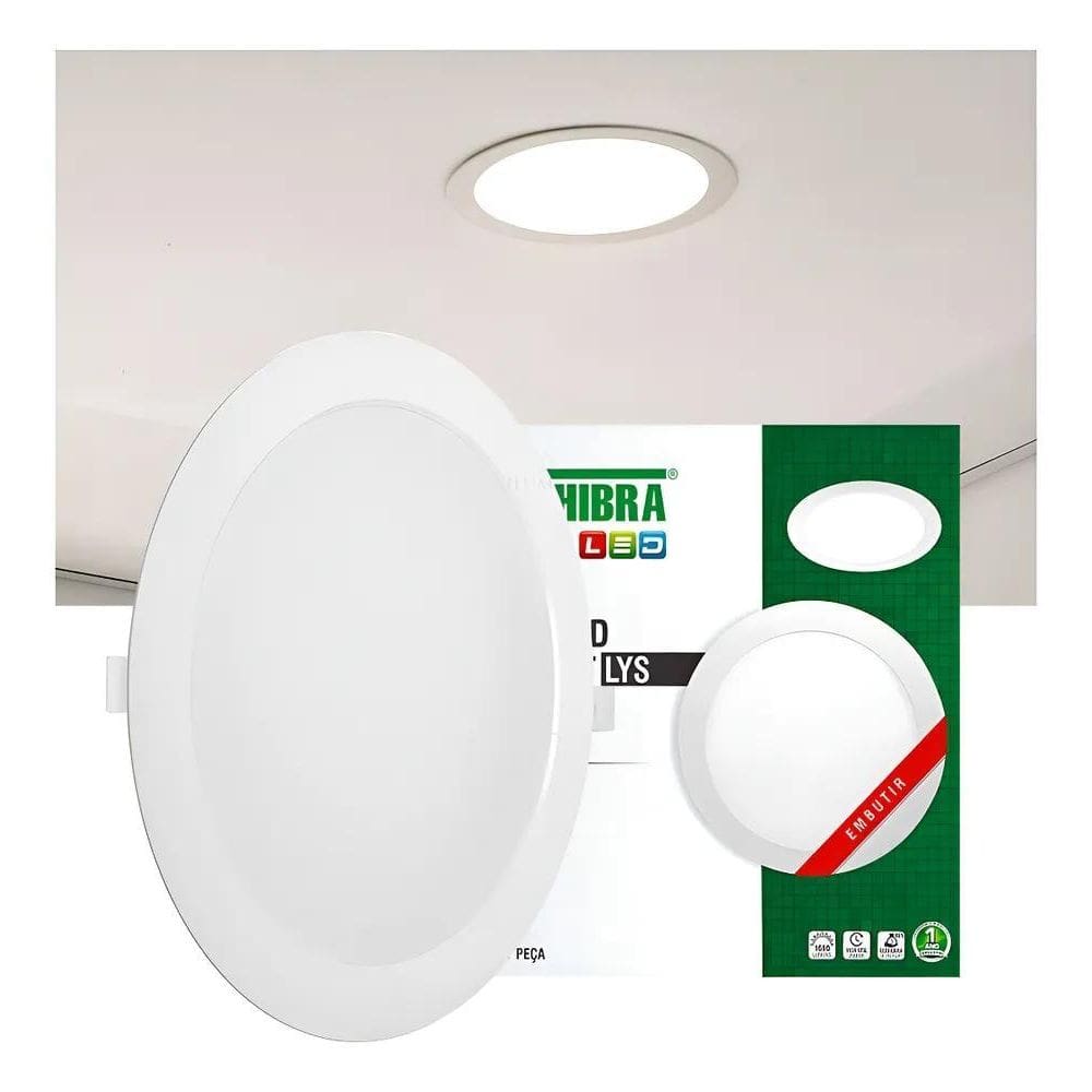 Painel Led 24W Taschibra Embutir Redondo 29Cm 3000K 6500K Co