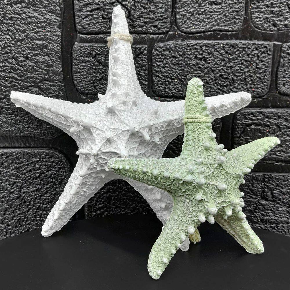 Enfeites Estrelas Mar Branca e Verde Casa Praia Mar Kit 2pçs