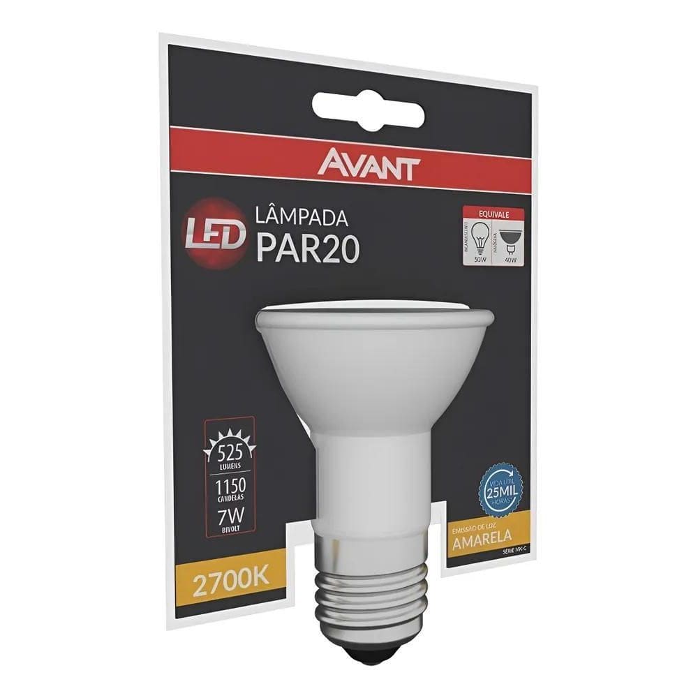 Lâmpada Par20 Led 7W E27 - Avant Luz Branco-Quente 2700K