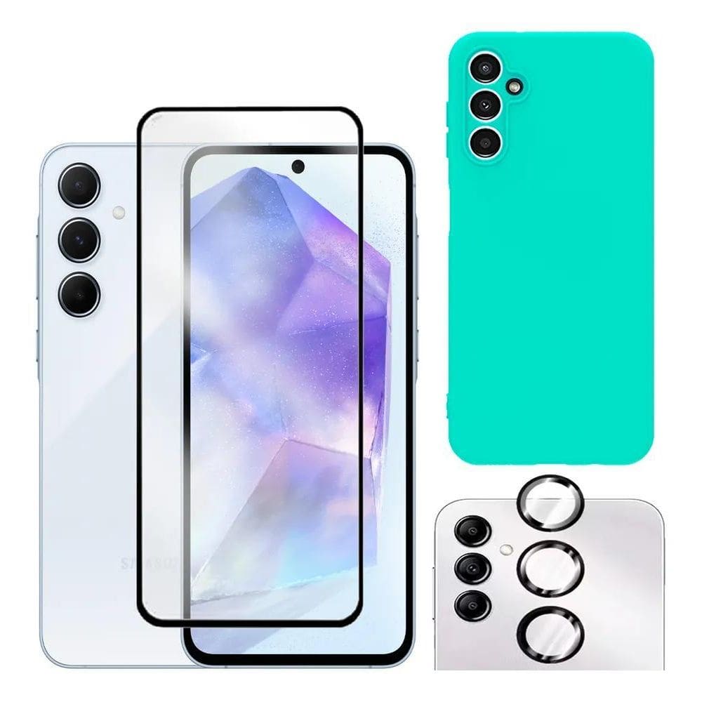 Capa Capinha Case + Película Tela Camera Para G Azul-Turques