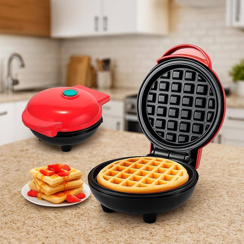Mini Waffle Elétrica Prática Para Café Da Manhã Ideal 110V