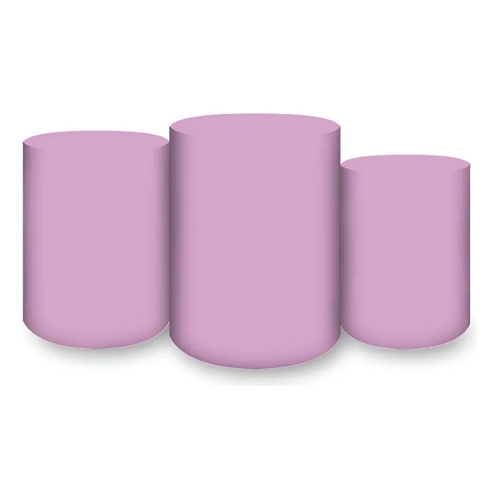 Trio Capas De Cilindro Sublimado Liso Em Te Lilás
