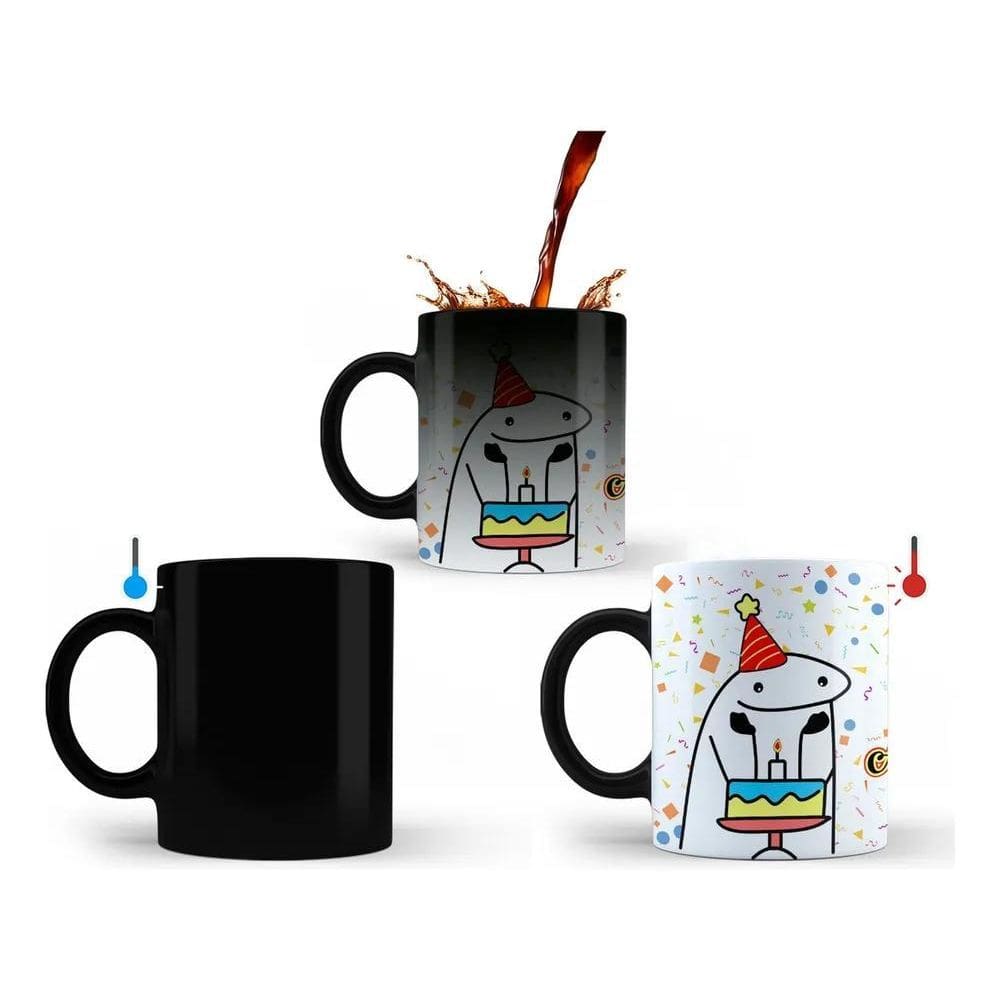 2X Caneca Mágica Flork Meme Presente Feliz Aniversário